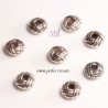 20 perles intercalaires tressée argenté  plat rond 6mm