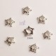 20 calottes mini étoile  argent  vif 5mm pour perles 4/6/8mm