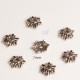 20 calottes étoilée  couleur argent 7x7mm pour perles 6/8/10mm