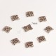 20 calottes carré  couleur argent 7mm pour perles 6/8/10mm