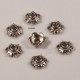 20 calottes fleur couleur argent 6mm pour perles 4/6mm