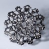 10 estampes fleur ronde vif argent ciselés 45mm