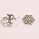 20 calottes coupelle argenté fleurs ciselées  9x3,5mm
