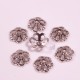 20 calottes coupelle argenté fleurs ciselées  9x3,5mm