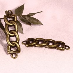 6 connecteurs maillon de chaine couleur bronze 44x12mm
