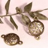 10 connecteurs intercalaire rond demi-dome  bronze ethnique  24x15.5mm