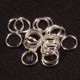 50 anneaux double métal argenté silver vif diamètre 10mm