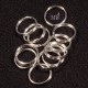50 anneaux double métal argenté silver vif diamètre 8mm