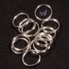 50 anneaux double métal argenté silver vif diamètre 8mm