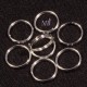 50 anneaux double métal argenté silver vif diamètre 8mm