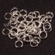50 anneaux double métal argenté silver vif diamètre 6mm
