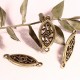 10 connecteurs intercalaire ovale bronze lisse 25.5x10.5mm