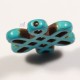 4 perles noeuds chinois en howlite teintés turquoise 28x24mm
