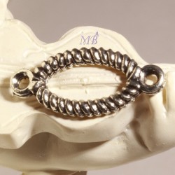 10 mini connecteurs torsade argenté réversible 20x10mm