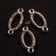 10 mini connecteurs torsade argenté réversible 20x10mm