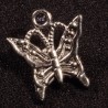 10  breloques papillon argentés relief plat 18x15mm
