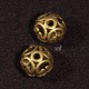 6 perles laiton bronze ciselée ethnique 12mm