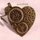 pendentifs coeur steampunk bronze à harmoniser 49x38mm x2