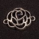 6 connecteurs fleur filigrane laiton argenté 24x18mm