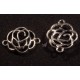 6 connecteurs fleur filigrane laiton argenté 24x18mm
