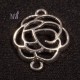 6 connecteurs fleur filigrane laiton argenté 24x18mm