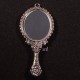 x1 breloque pendentif miroir laiton couleur argent 72x37mm