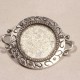 5 supports pendentif cabochon métal argenté