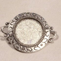 5 supports pendentif cabochon métal argenté