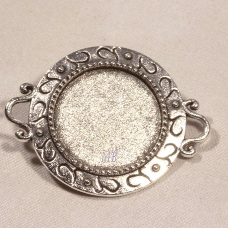 5 supports pendentif cabochon métal argenté