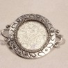5 supports pendentif cabochon métal argenté