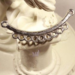 6 connecteurs demi lune multi attache argenté 35mm