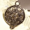 6 connecteurs argenté rond étoile  diamètre 11x23mm