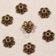 20 calottes fleur couleur bronze 6x2,8mm pour perles 4/6mm