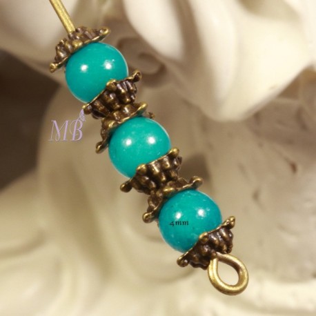 20 mini calottes étoile couleur bronze 5mm pour perles 4/6mm