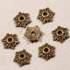 20 calottes étoile  couleur bronze 8x7mm pour perles 6mm