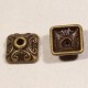10 calottes carré couleur bronze 10mm pour perles 8mm