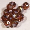 20 perles boulier en verre facettée violine prisme doré10mm