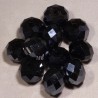 20 perles boulier en verre facettée noir prisme 10mm