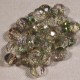 30 perles boulier en verre facettée vert prisme rose/doré  4x3mm