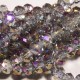 20 perles boulier en verre facettée gris /bleu /or à prisme  6x4mm