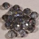 20 perles boulier en verre facettée gris /bleu /or à prisme  6x4mm