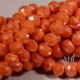 20 perles boulier en verre facetté orange brillant  8mm