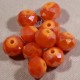 20 perles boulier en verre facetté orange brillant  8mm