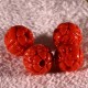 4 perles  sculptée cinabre rouge  rond 8x7mm