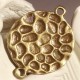 6 connecteurs ronds martelés couleur bronze  31x24mm