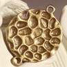 6 connecteurs ronds martelés couleur bronze  31x24mm