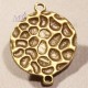 6 connecteurs ronds martelés couleur bronze  31x24mm