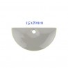 4 sequins demi lune  émaillé laiton gris 15x8mm