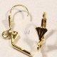 10 boucles d'oreille dormeuse laiton or forme fleur 15x9mm