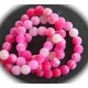 20 perles d'agates givrée aspect craquelées rose /blanc 4mm